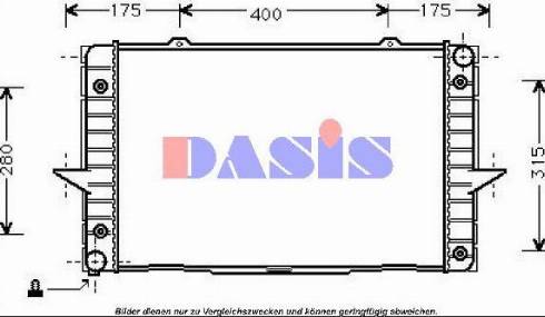 AKS Dasis 220004N - Radiator, engine cooling autospares.lv