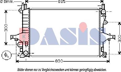 AKS Dasis 220015N - Radiator, engine cooling autospares.lv