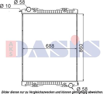 AKS Dasis 270003S - Radiator, engine cooling autospares.lv