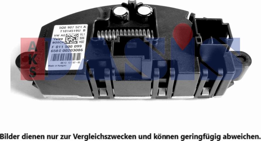 AKS Dasis 740001N - Regulator, passenger compartment fan autospares.lv