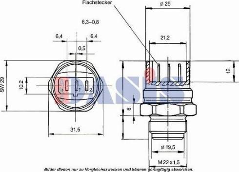 AKS Dasis 751057N - Sensor, coolant temperature autospares.lv