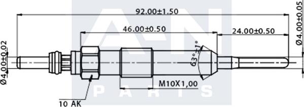 A-N PARTS A-N091033 - Glow Plug autospares.lv