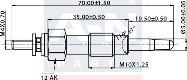 A-N PARTS A-N067114 - Glow Plug autospares.lv