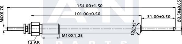 A-N PARTS A-N154106 - Glow Plug autospares.lv