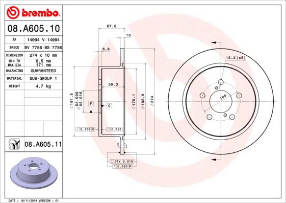 AP 14994 V - Brake Disc autospares.lv