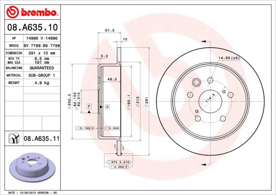 AP 14996 V - Brake Disc autospares.lv