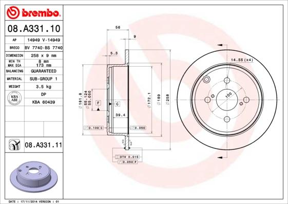 AP 14949 - Brake Disc autospares.lv