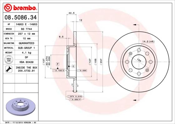 AP 14953 E - Brake Disc autospares.lv