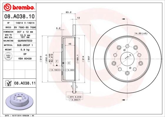 AP 14914 V - Brake Disc autospares.lv