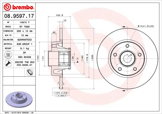 AP 14910 Y - Brake Disc autospares.lv