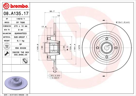 AP 14918 Y - Brake Disc autospares.lv