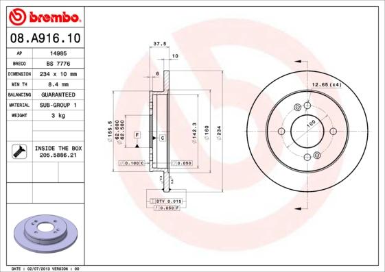 AP 14985 - Brake Disc autospares.lv