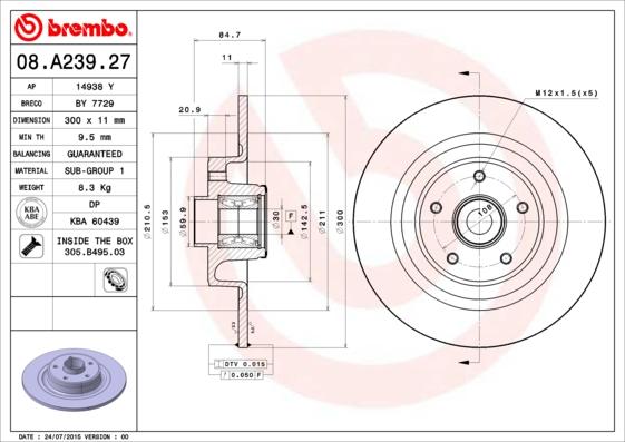 AP 14938 Y - Brake Disc autospares.lv