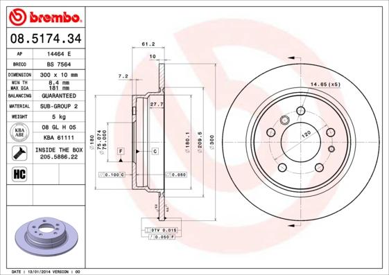 AP 14464 E - Brake Disc autospares.lv