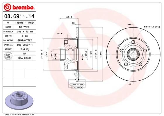 AP 14594 E - Brake Disc autospares.lv