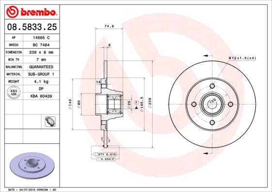 AP 14565 C - Brake Disc autospares.lv