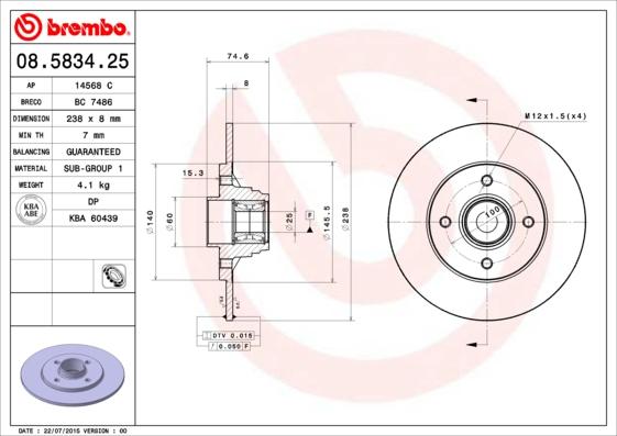 AP 14568 C - Brake Disc autospares.lv