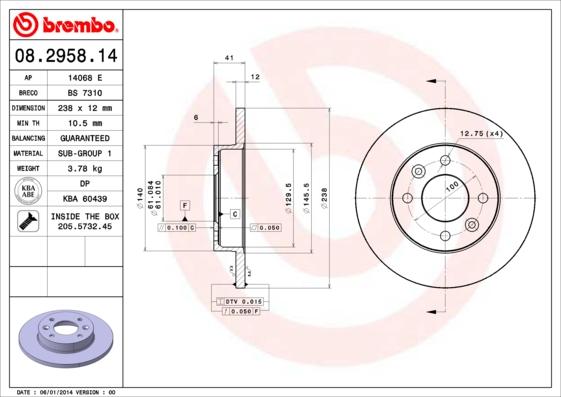 AP 14068 E - Brake Disc autospares.lv