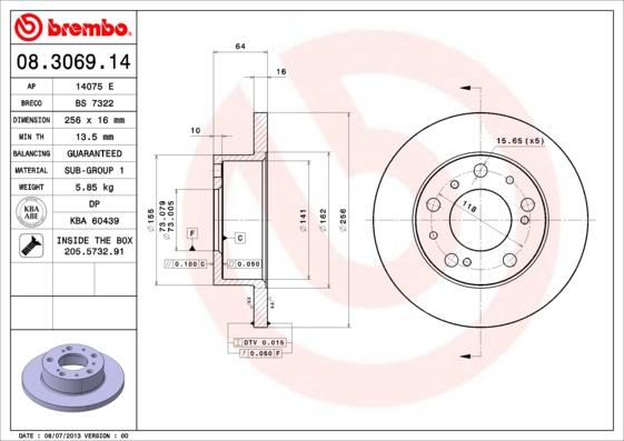 AP 14075 E - Brake Disc autospares.lv