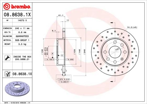 AP 14073 X - Brake Disc autospares.lv