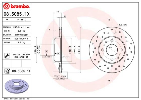 AP 14138 X - Brake Disc autospares.lv