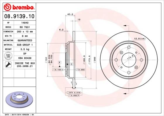 AP 14840 - Brake Disc autospares.lv