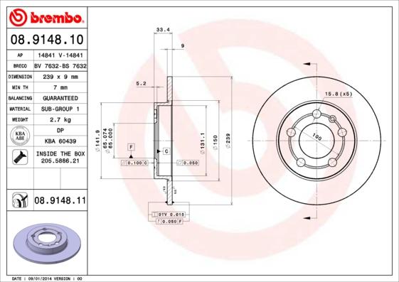 AP 14841 V - Brake Disc autospares.lv