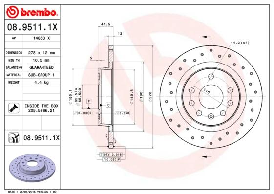 AP 14853 X - Brake Disc autospares.lv