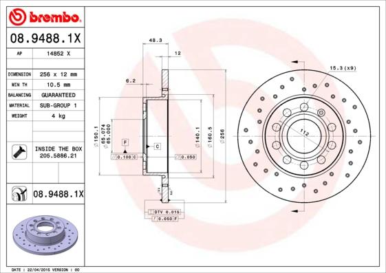 AP 14852 X - Brake Disc autospares.lv