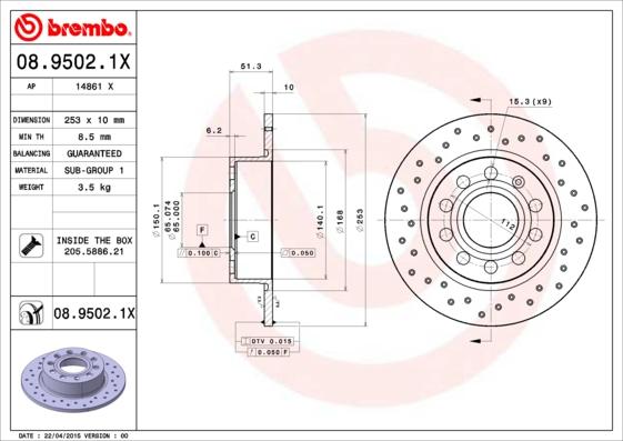 AP 14861 X - Brake Disc autospares.lv