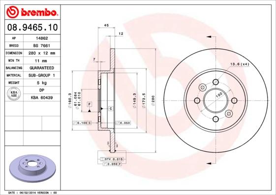 AP 14862 - Brake Disc autospares.lv