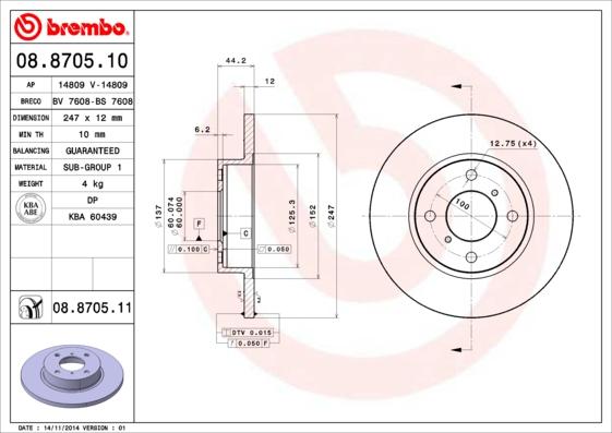 AP 14809 - Brake Disc autospares.lv