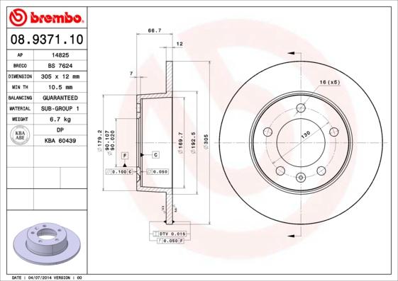 AP 14825 - Brake Disc autospares.lv