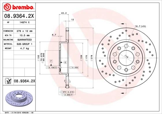 AP 14874 X - Brake Disc autospares.lv