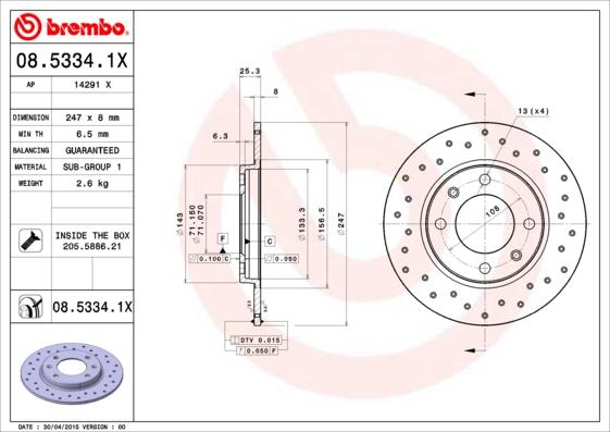 AP 14291 X - Brake Disc autospares.lv