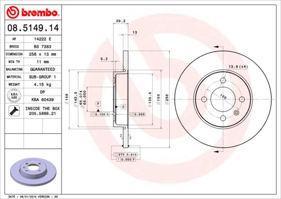 AP 14222 E - Brake Disc autospares.lv