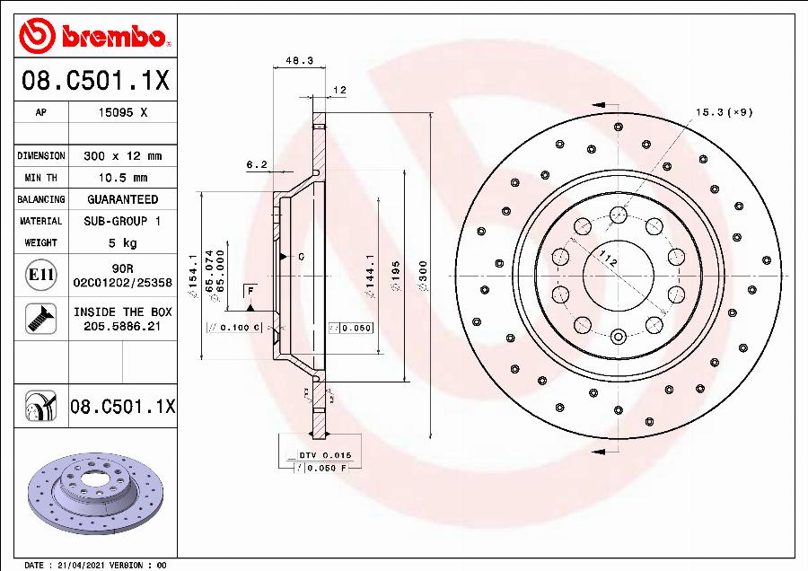 AP 15095 X - Brake Disc autospares.lv