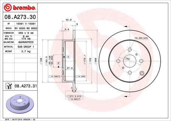 AP 15091 V - Brake Disc autospares.lv