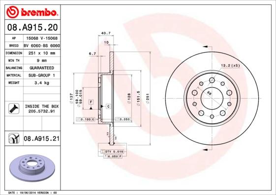 AP 15068 V - Brake Disc autospares.lv