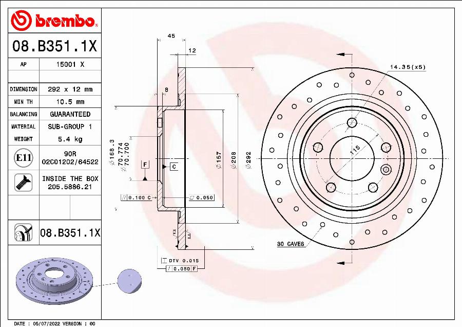 AP 15001 X - Brake Disc autospares.lv