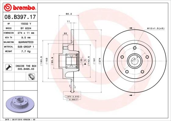 AP 15032 Y - Brake Disc autospares.lv