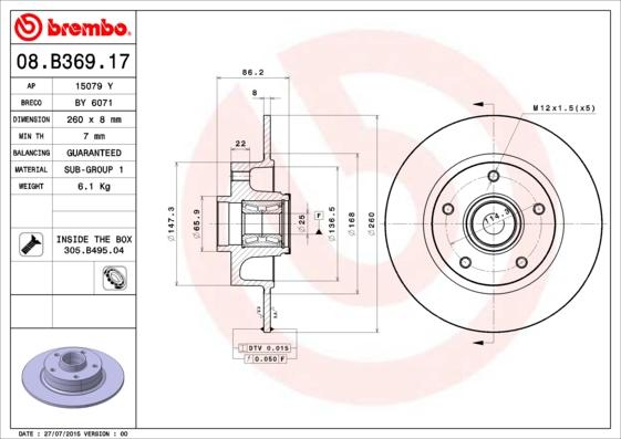 AP 15079 Y - Brake Disc autospares.lv