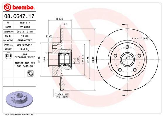 AP 15111 Y - Brake Disc autospares.lv