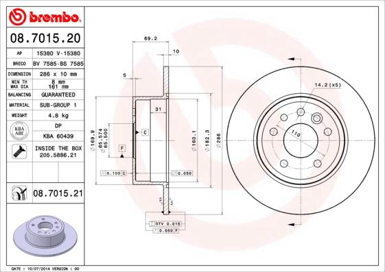 AP 15380 V - Brake Disc autospares.lv