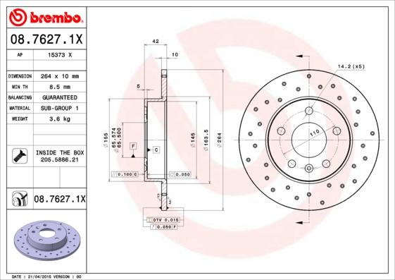 AP 15373 X - Brake Disc autospares.lv