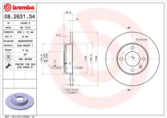 AP 16400 E - Brake Disc autospares.lv