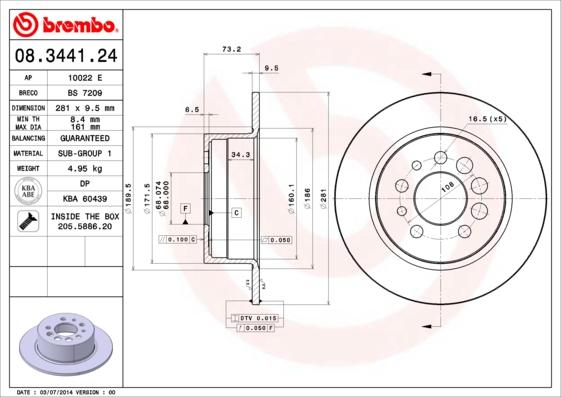 AP 10022 E - Brake Disc autospares.lv