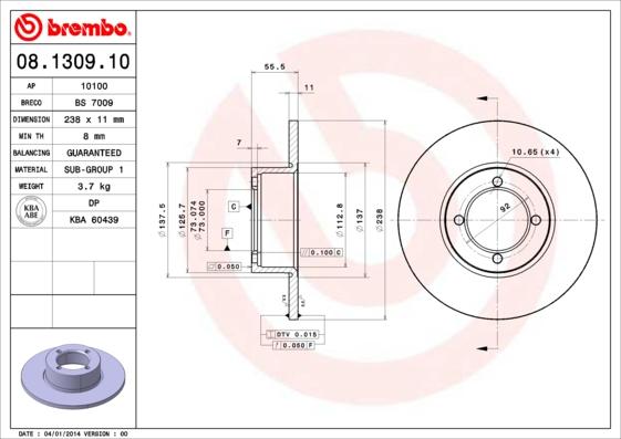 AP 10100 - Brake Disc autospares.lv