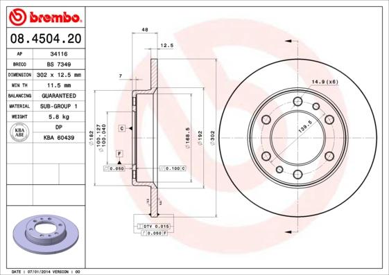 AP 34116 - Brake Disc autospares.lv