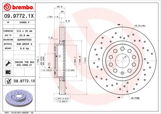 AP 24966 X - Brake Disc autospares.lv